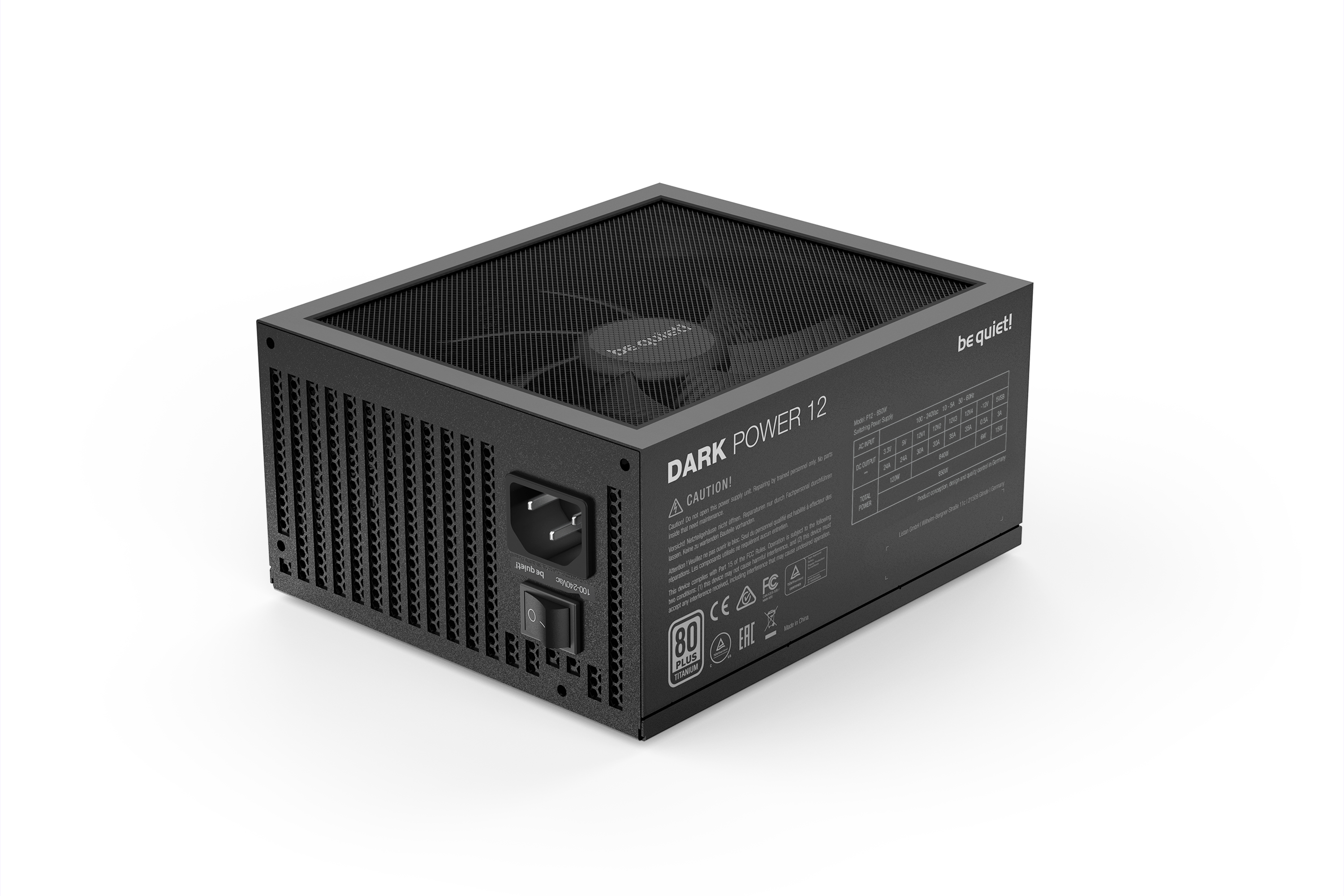 Захранване be quiet! DARK POWER 12 850W 80 PLUS Titanium