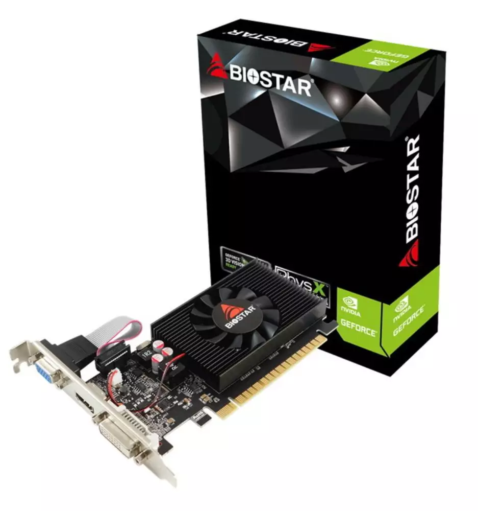 Видео карта BIOSTAR GeForce GT710, 2GB, GDDR3, 64 bit, DVI-I, D-Sub, HDMI