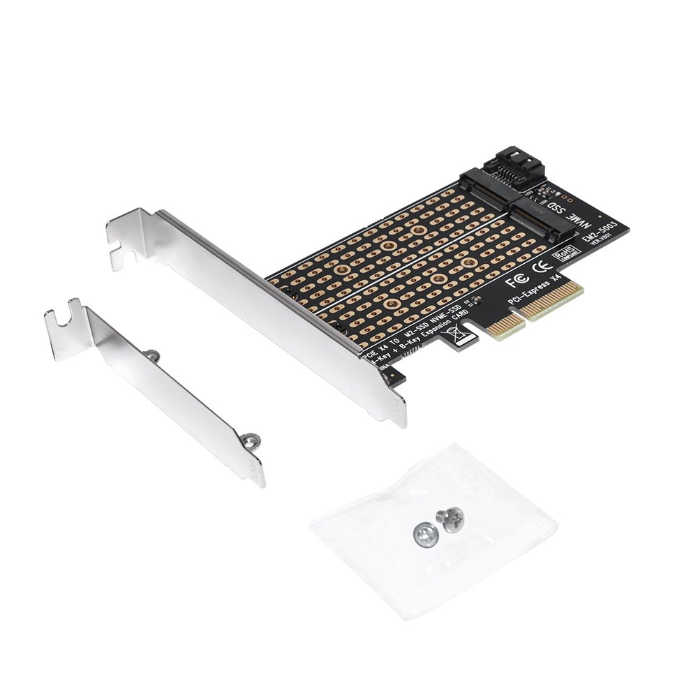 Makki Adaptador M2 SSD NVMe+SATA (M-key+B-key) to PCI Express 3.0 4x adapter - MAKKI-M2-PCIE-2X