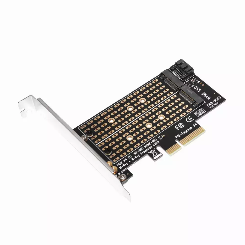 Makki Adaptador M2 SSD NVMe+SATA (M-key+B-key) to PCI Express 3.0 4x adapter - MAKKI-M2-PCIE-2X