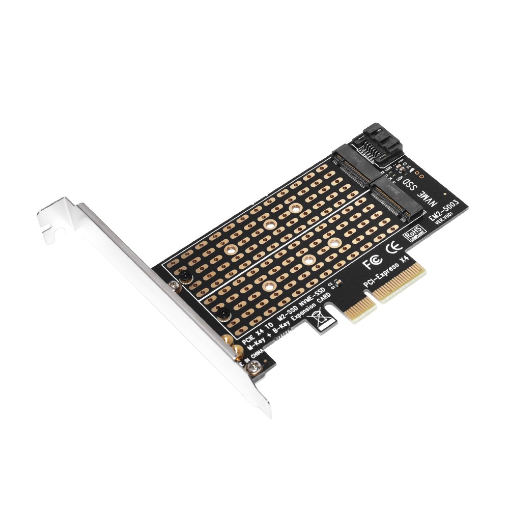 Makki Adaptador M2 SSD NVMe+SATA (M-key+B-key) to PCI Express 3.0 4x adapter - MAKKI-M2-PCIE-2X