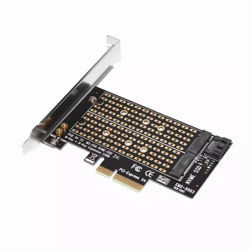 Makki Adaptador M2 SSD NVMe+SATA (M-key+B-key) to PCI Express 3.0 4x adapter - MAKKI-M2-PCIE-2X