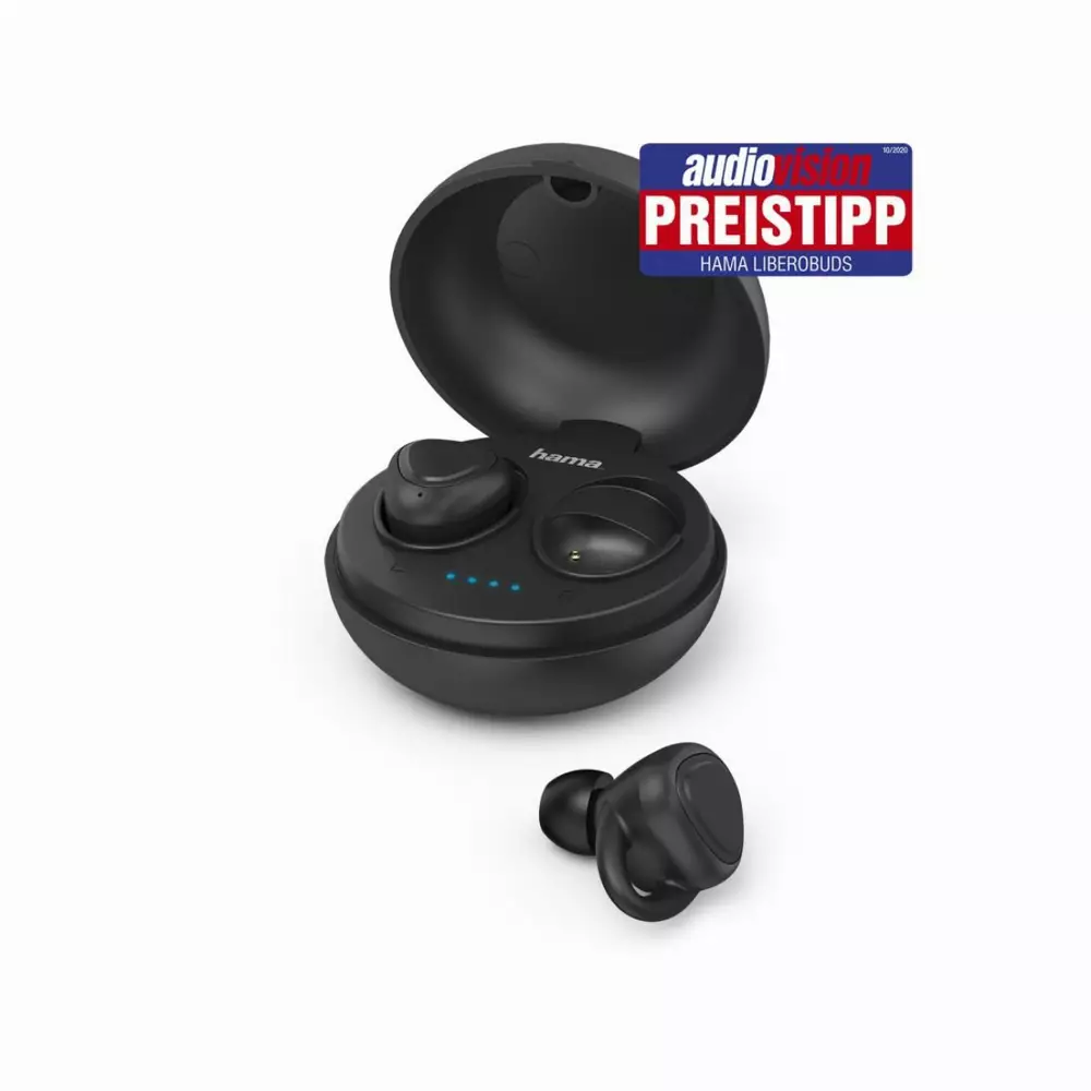 Căști Bluetooth in-ear cu cutie de încărcare Hama LiberoBuds, True Wireless, Control vocal, negru