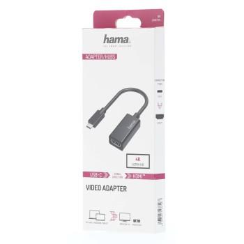 Адаптер HAMA  USB-C мъжко - HDMI женско, Ultra HD, 4K Черен
