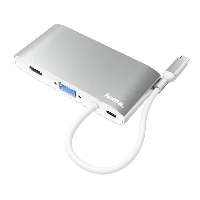8-портов хъб HAMA USB-C, 3 x USB-A, 2 x USB-C, VGA, HDMI, LAN