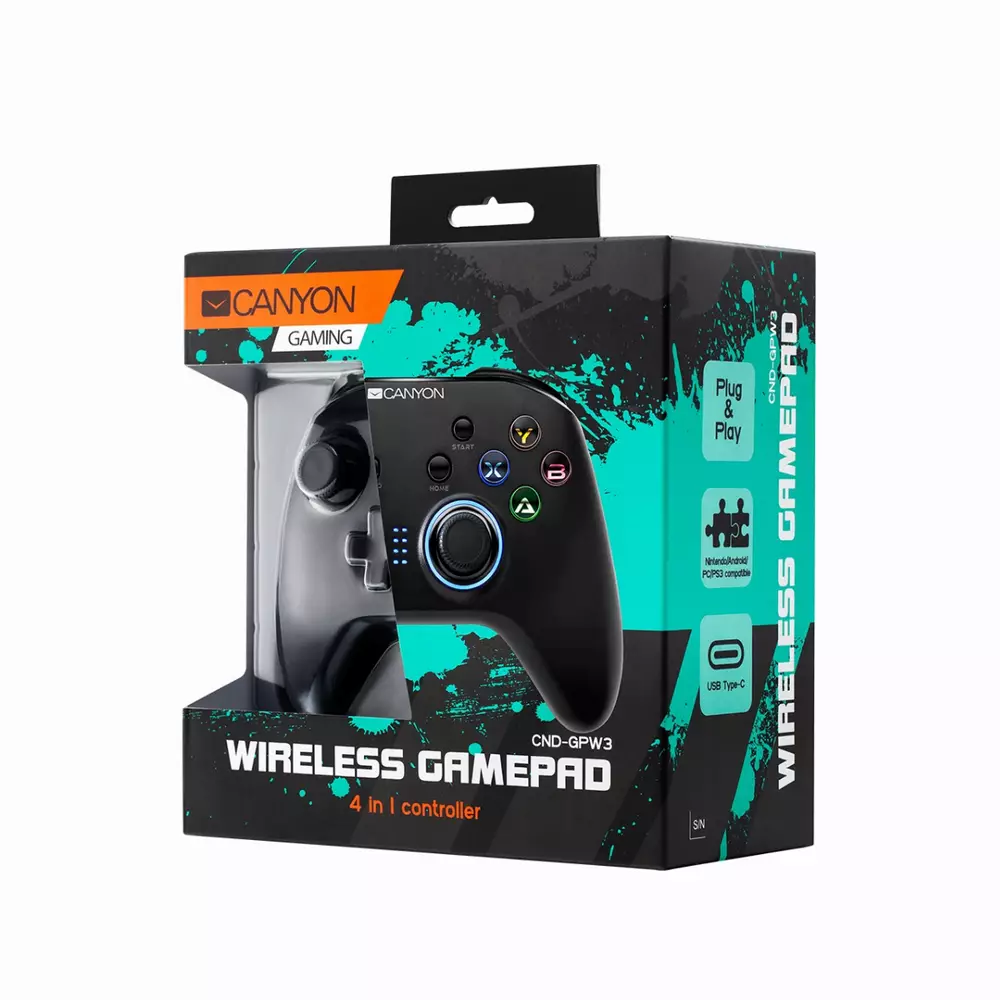 Безжичен геймпад CANYON CND-GPW3 4 in 1, PC, PS3, Android, Nintendo Switch