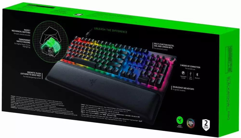 Геймърска клавиатура Razer BlackWidow V3 Pro Green Mechanical Switch