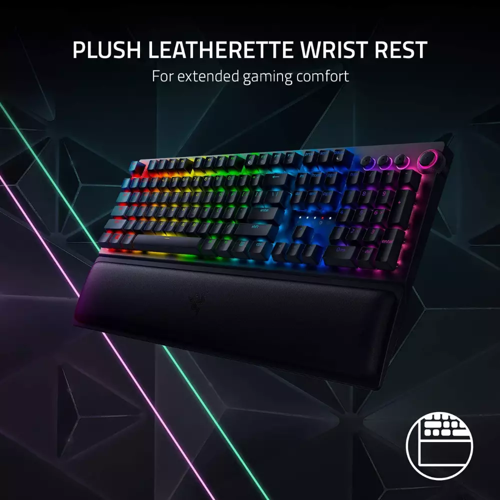 Геймърска клавиатура Razer BlackWidow V3 Pro Green Mechanical Switch