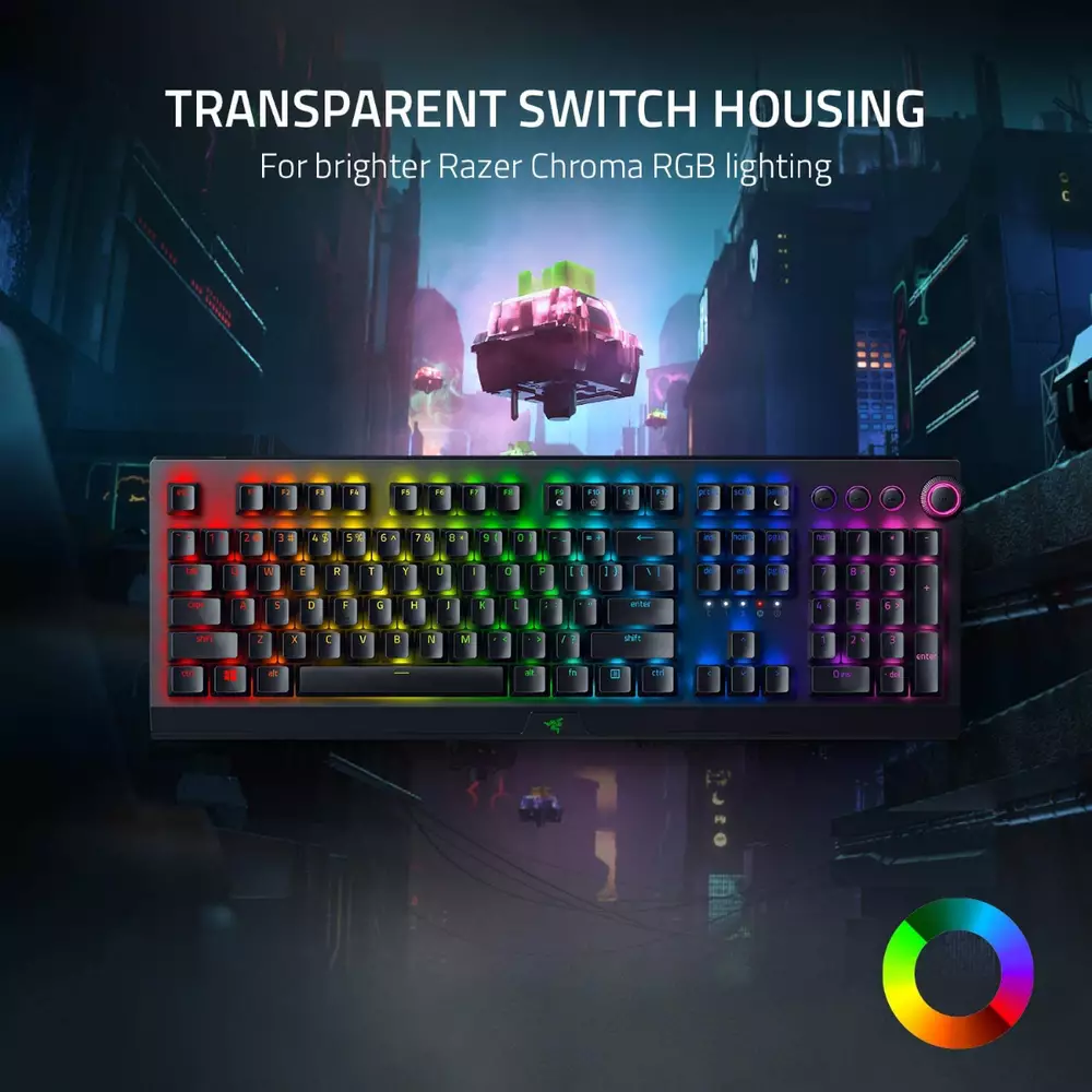 Геймърска клавиатура Razer BlackWidow V3 Pro Green Mechanical Switch