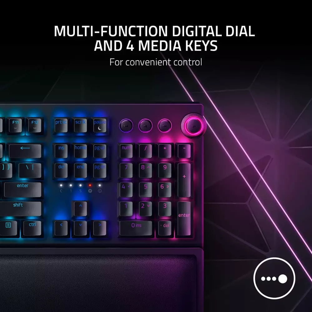 Геймърска клавиатура Razer BlackWidow V3 Pro Green Mechanical Switch