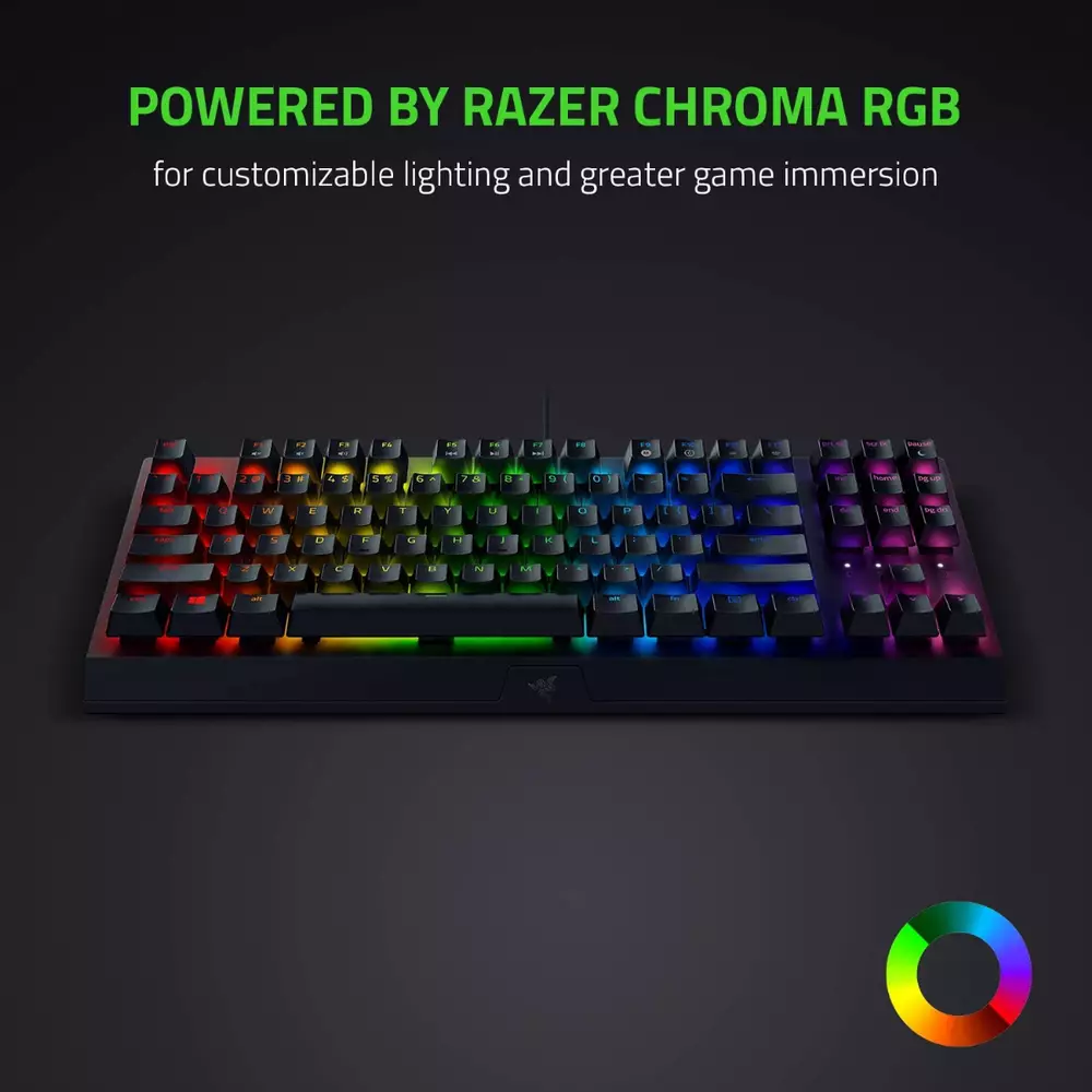 Гаймърска клавиатура Razer BlackWidow V3 Tenkeyless Mechanical Green Switch
