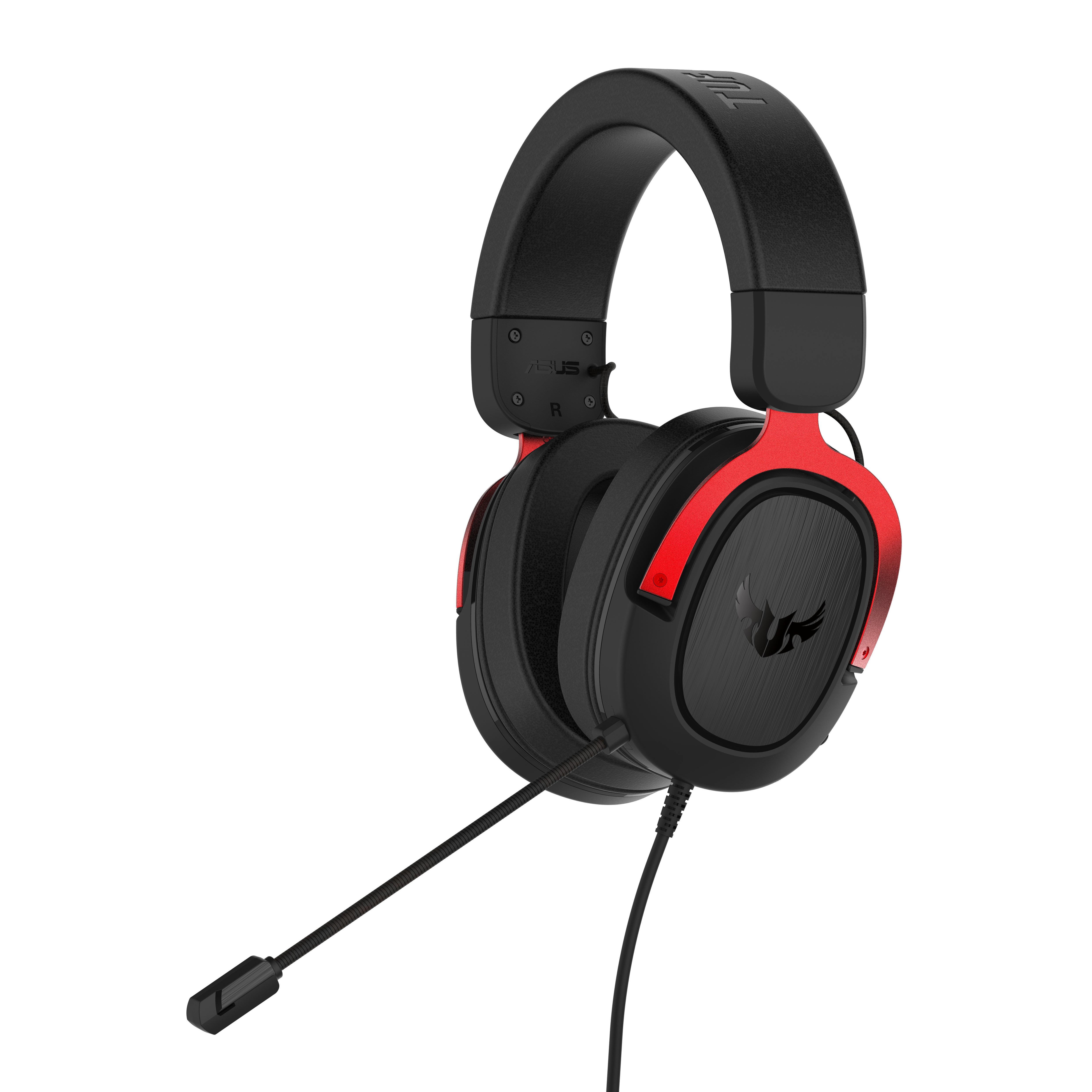 Геймърски слушалки ASUS TUF Gaming H3 Red 7.1 Virtual surround sound