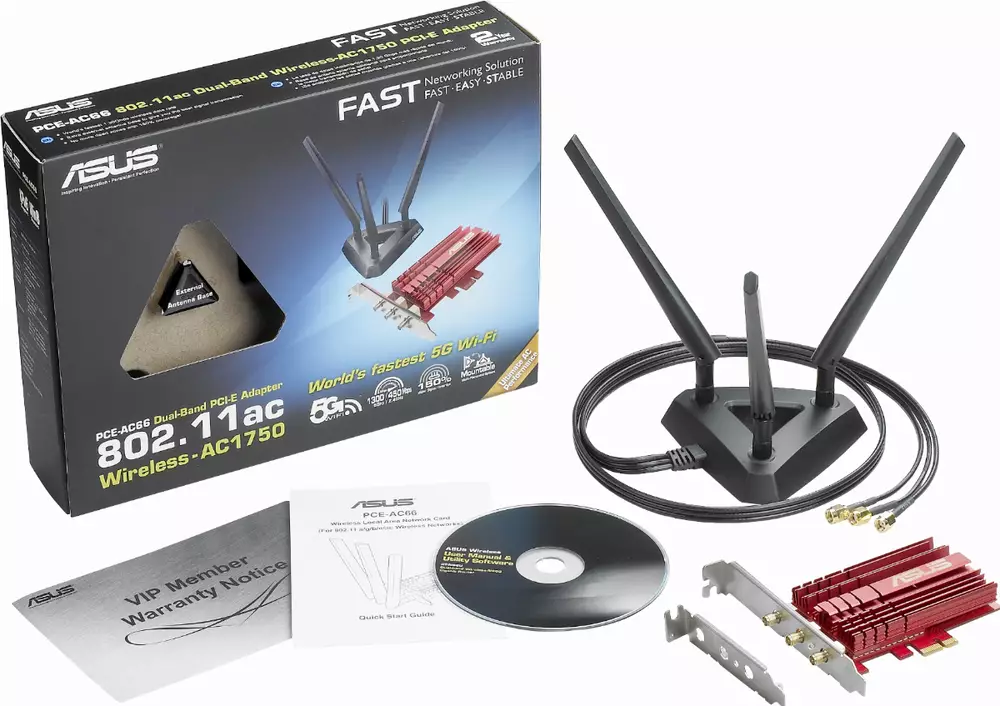 Адаптер ASUS PCE-AC68, 802.11ac Dual-band Wireless-AC1900 PCI-E