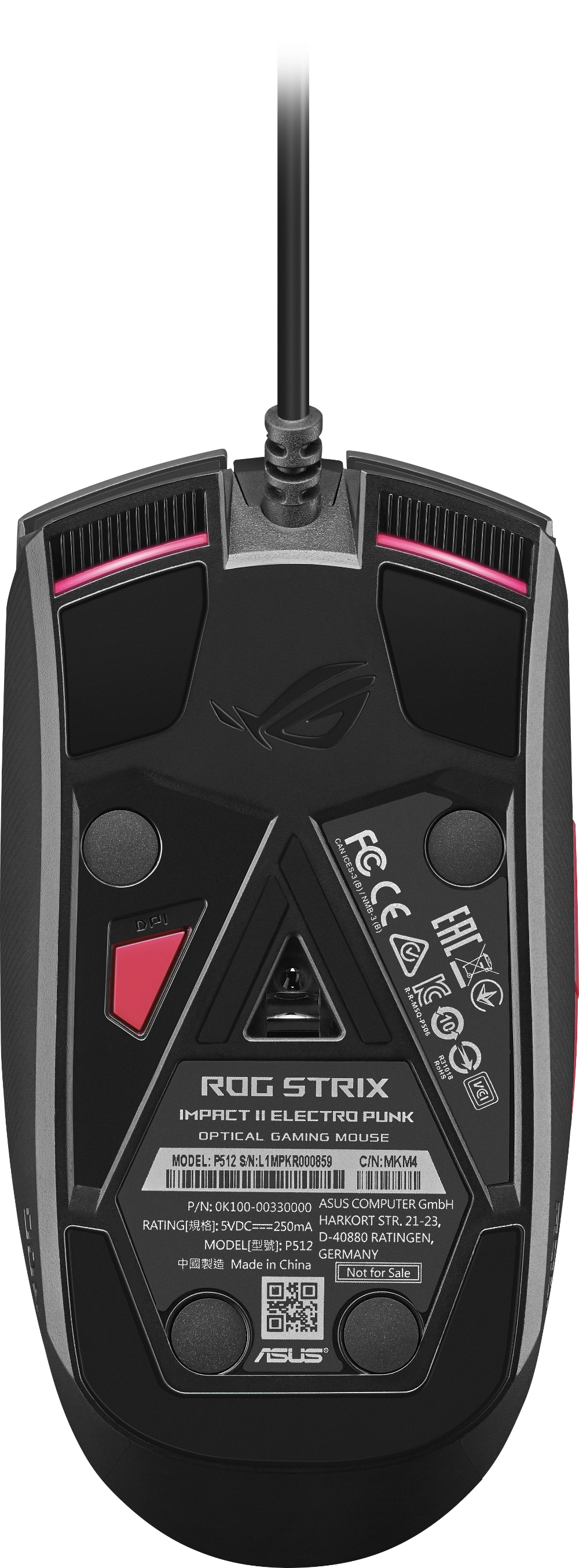 Геймърска мишка ASUS ROG Strix Impact II Electro Punk