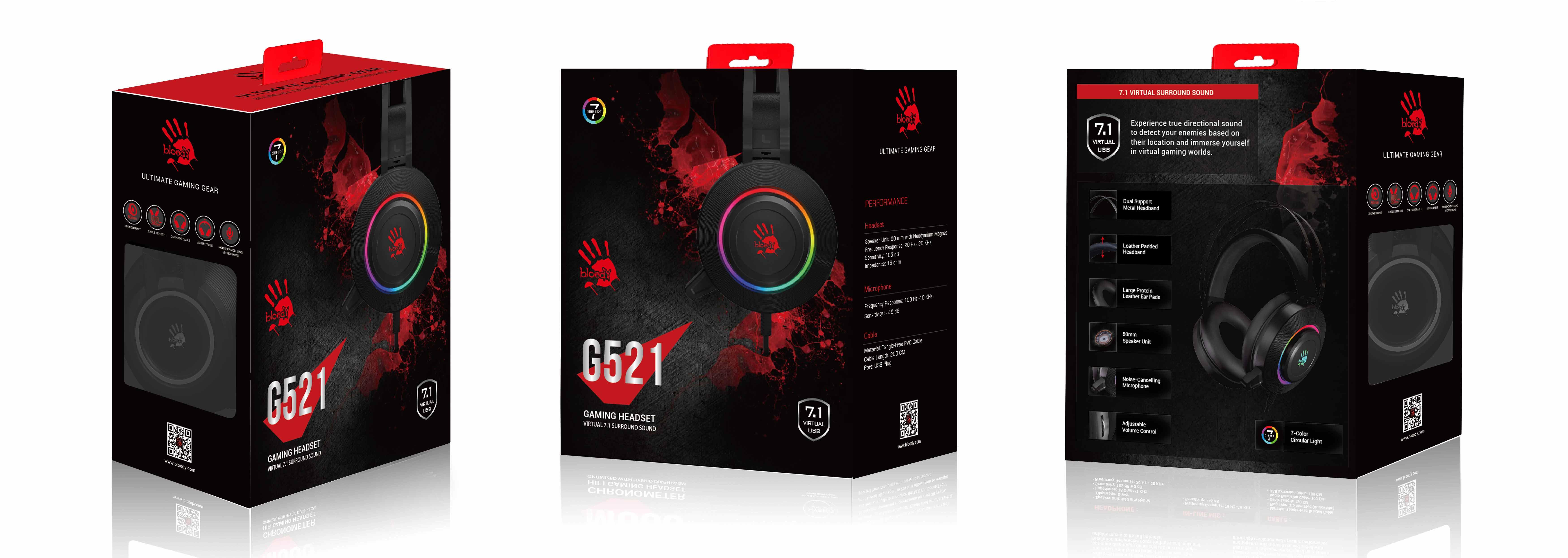 Геймърски слушалки A4TECH Bloody G521 Virtual 7.1 Omni-Directional
