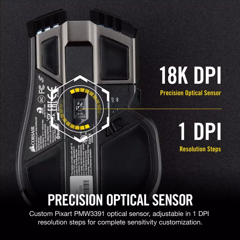 Геймърска мишка CORSAIR IRONCLAW RGB - CH-9317011-EU