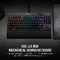 Геймърска клавиатура Corsair K65 LUX RGB CherryMX Red