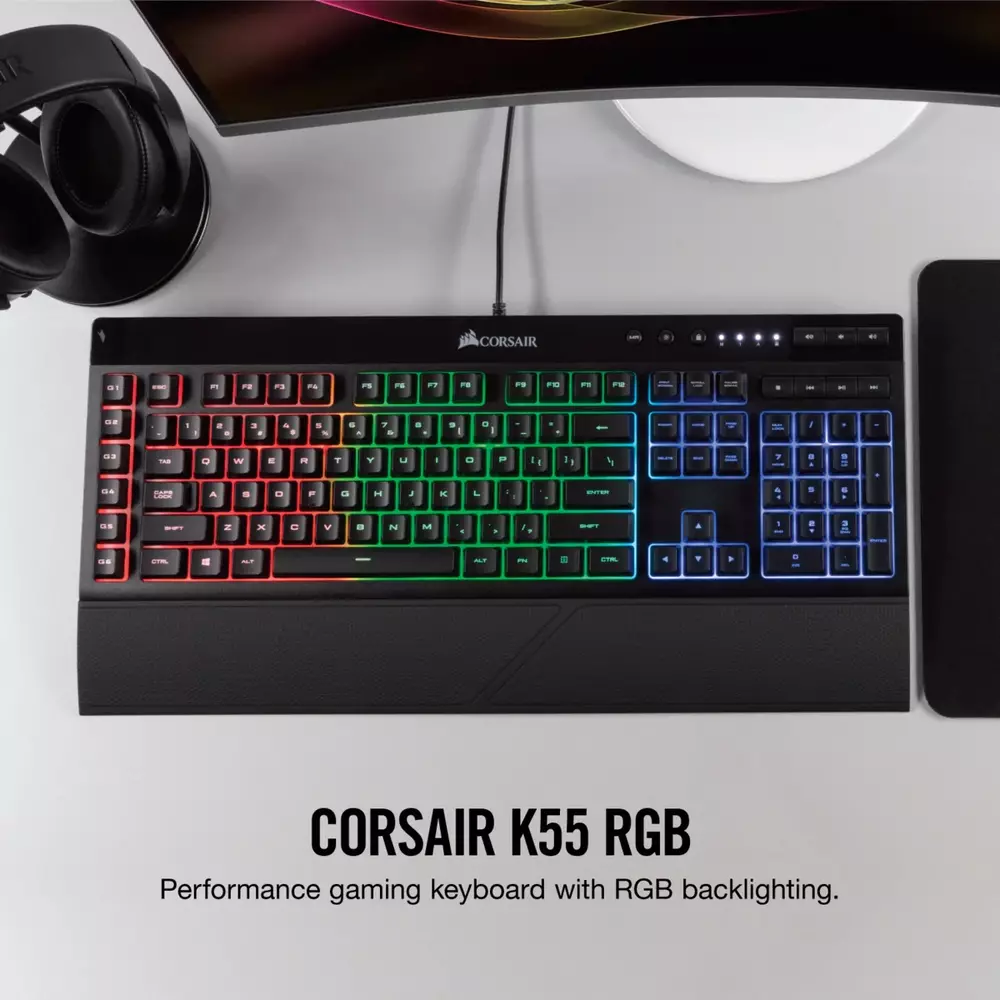  Геймърска клавиатура Corsair K55 RGB