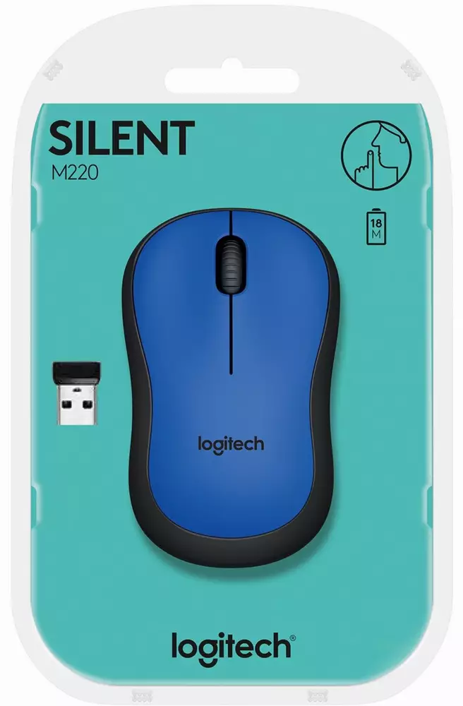 Мишка Logitech M220 Wireless Silent Mouse Безжична Син - 910-004879