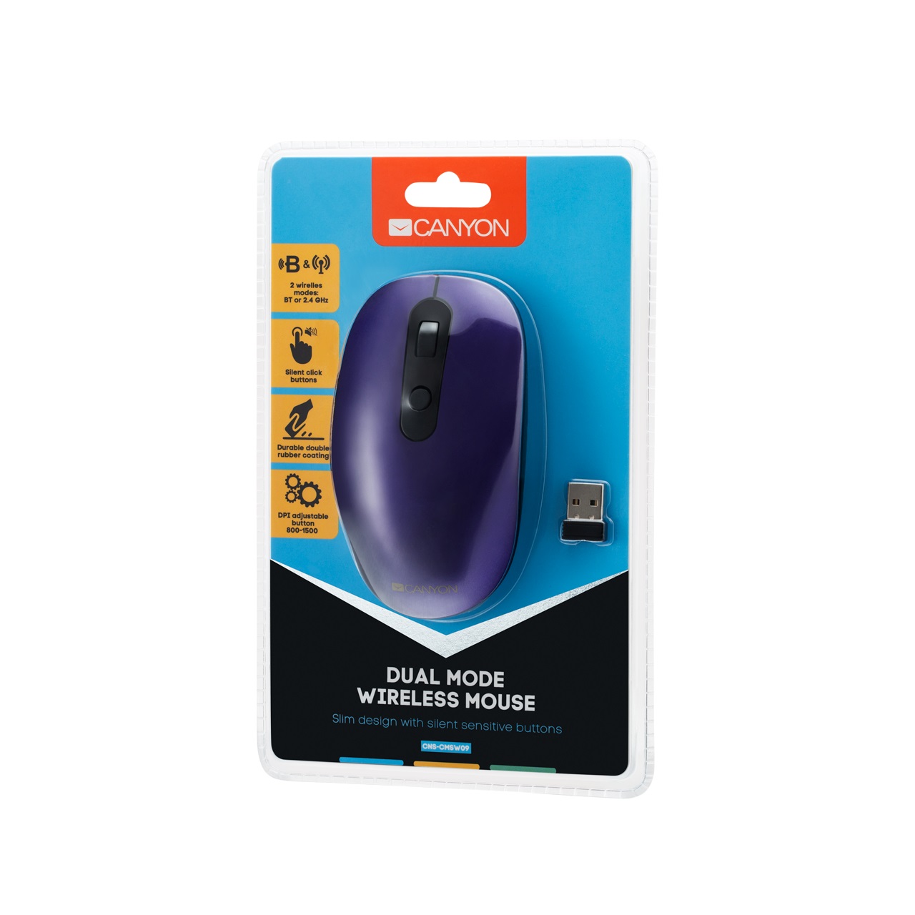 Мишка CANYON 2 in 1 Wireless Optical Mouse Безжична -CNS-CMSW09V