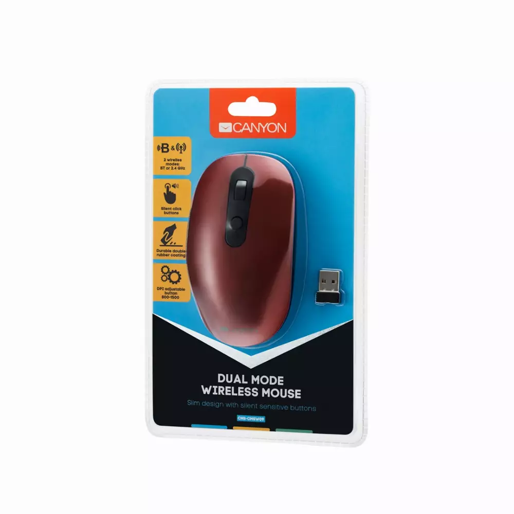 Мишка CANYON 2 in 1 Wireless Optical Mouse Безжична - CNS-CMSW09R