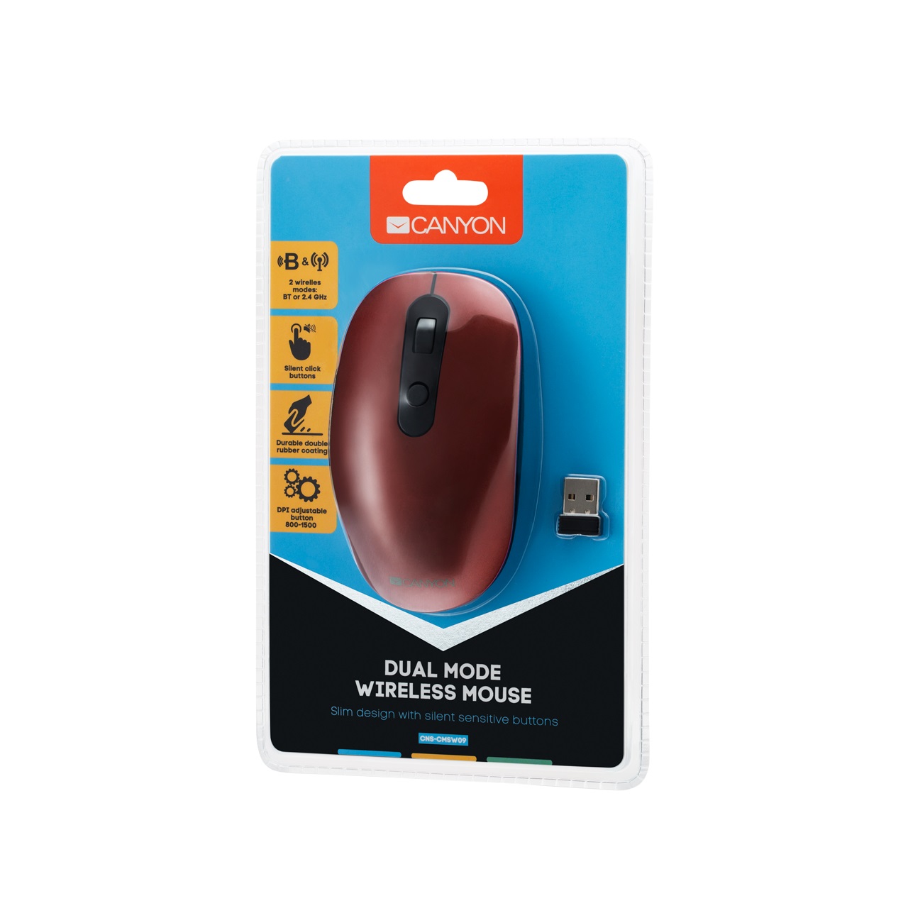 Мишка CANYON 2 in 1 Wireless Optical Mouse Безжична - CNS-CMSW09R