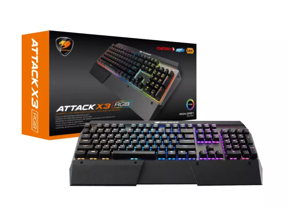 Геймърска клавиатура COUGAR ATTACK X3 SPEEDY Silver Cherry MX RGB