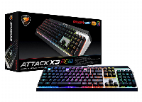 Геймърска клавиатура COUGAR ATTACK X3 Brown CherryMX RGB