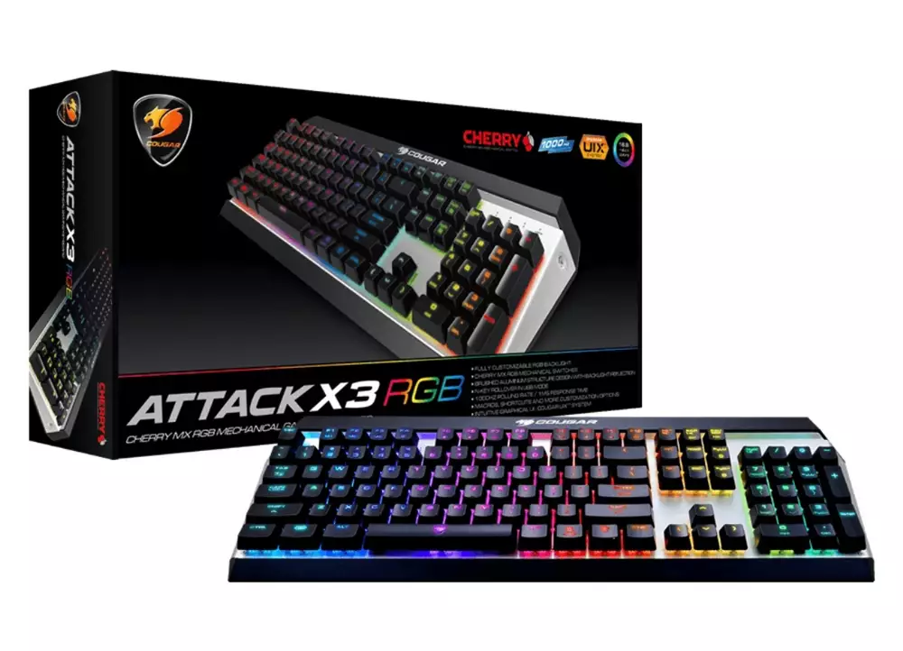 Геймърска клавиатура COUGAR ATTACK X3 Blue Cherry MX RGB