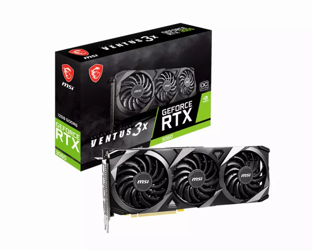 Видео карта MSI GeForce RTX 3060 VENTUS 3X OC 12GB - 912-V397-038