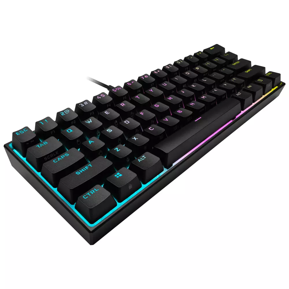 Геймърска механична клавиатура CORSAIR K65 RGB MINI 60% - CHERRY MX Red