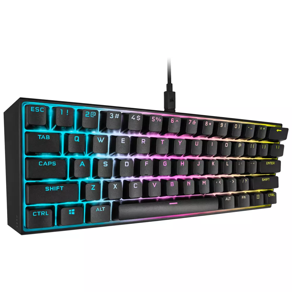Геймърска механична клавиатура CORSAIR K65 RGB MINI 60% - CHERRY MX Red