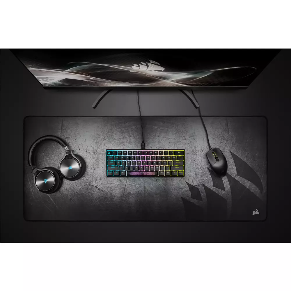 Геймърска механична клавиатура CORSAIR K65 RGB MINI 60% - CHERRY MX Red