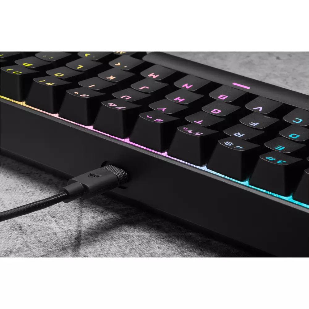 Геймърска механична клавиатура CORSAIR K65 RGB MINI 60% - CHERRY MX Red