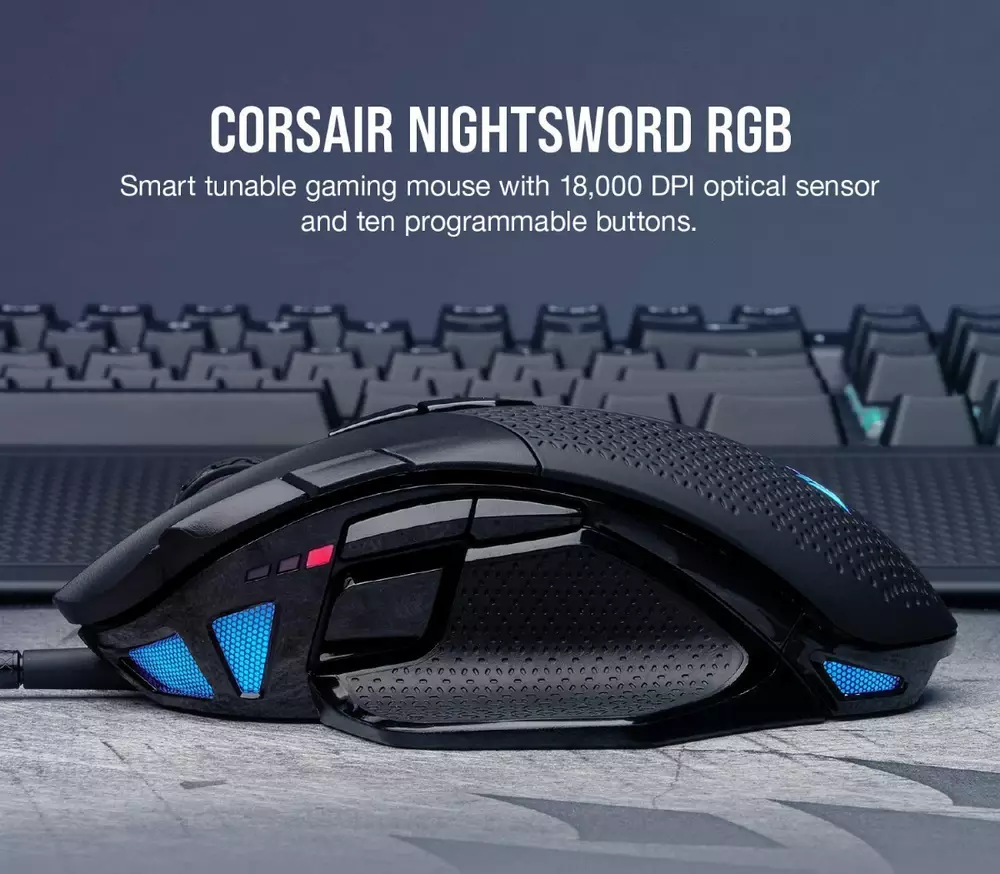 Геймърска мишка CORSAIR NIGHTSWORD RGB Tunable FPS/MOBA - CH-9306011-EU