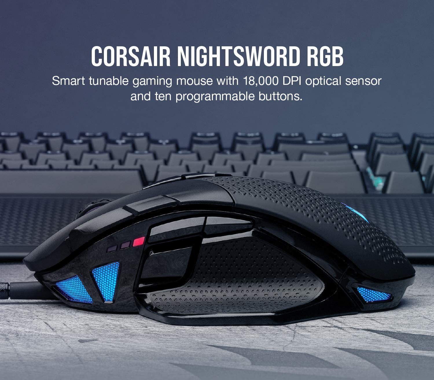Геймърска мишка CORSAIR NIGHTSWORD RGB Tunable FPS/MOBA - CH-9306011-EU