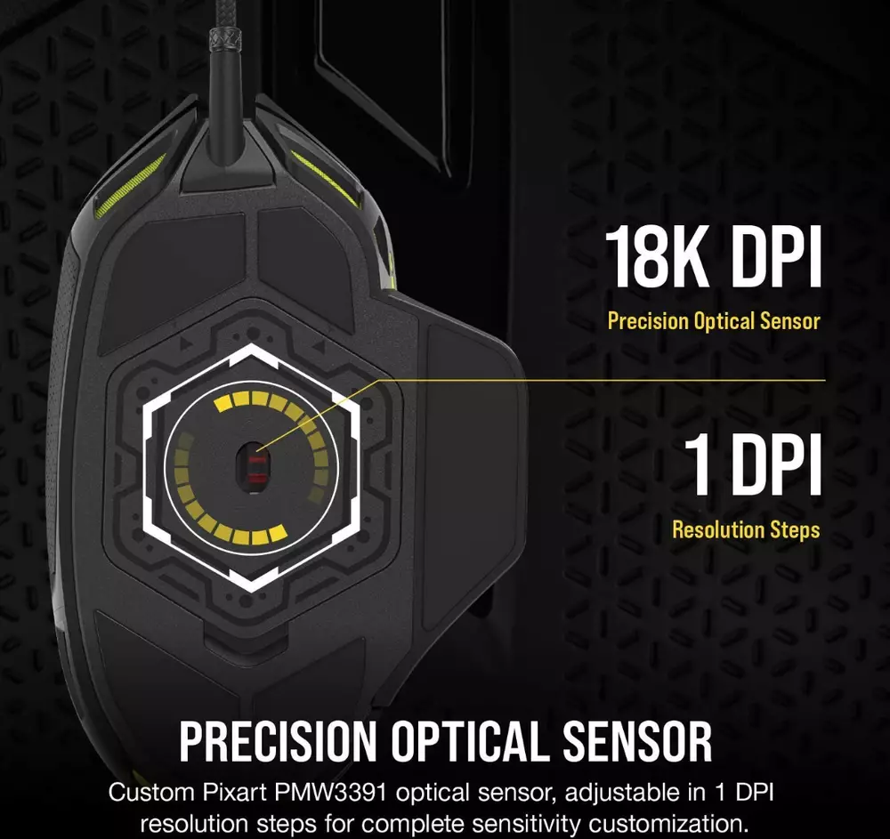 Геймърска мишка CORSAIR NIGHTSWORD RGB Tunable FPS/MOBA - CH-9306011-EU