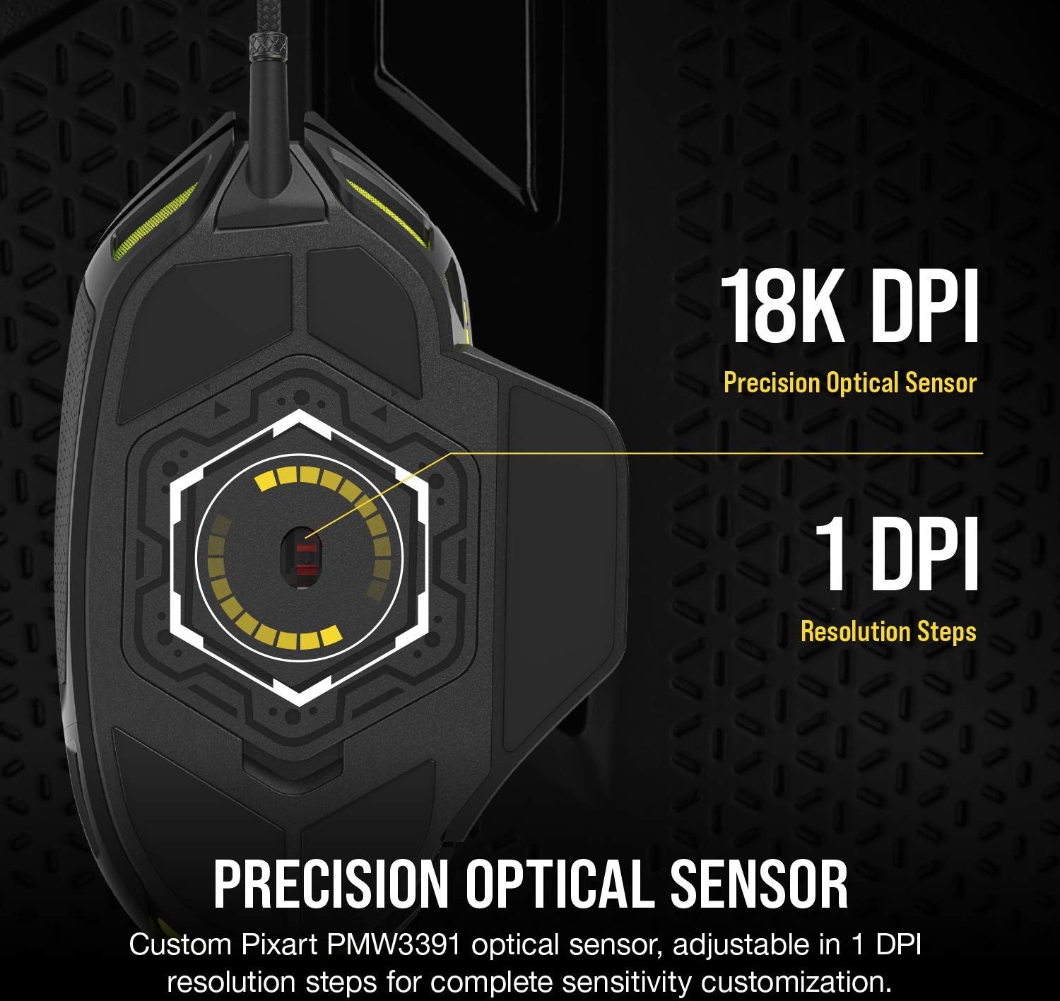 Геймърска мишка CORSAIR NIGHTSWORD RGB Tunable FPS/MOBA - CH-9306011-EU