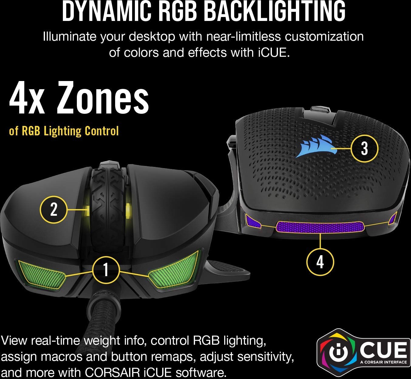 Геймърска мишка CORSAIR NIGHTSWORD RGB Tunable FPS/MOBA - CH-9306011-EU