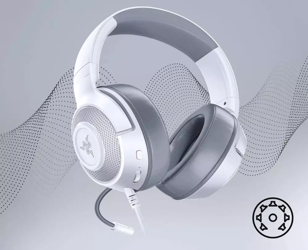 Геймърски слушалки Razer Kraken X Mercury Gaming Headset White