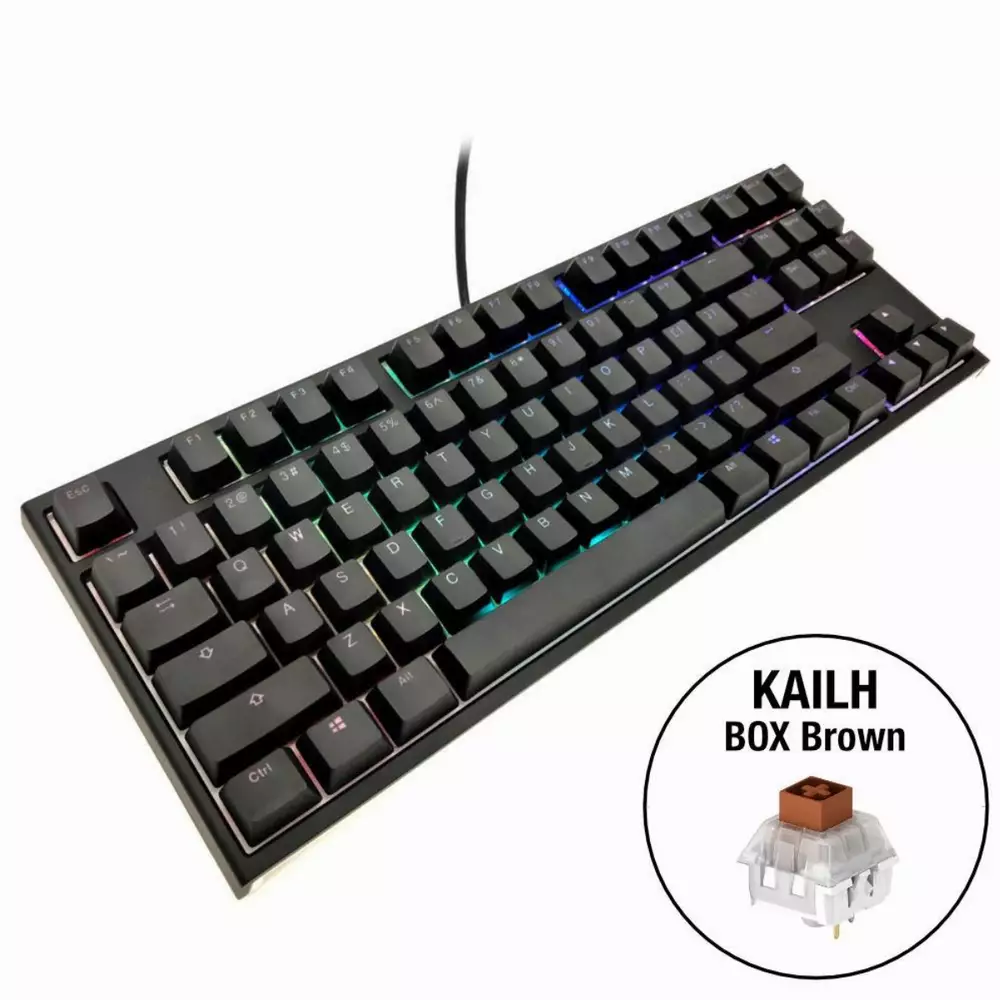 Геймърскa механична клавиатура Ducky One 2 TKL RGB, Kailh BOX Brown