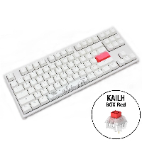Геймърскa механична клавиатура Ducky One 2 TKL White RGB, Kailh BOX Red