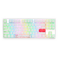 Геймърскa механична клавиатура Ducky One 2 TKL White RGB, Kailh BOX Brown