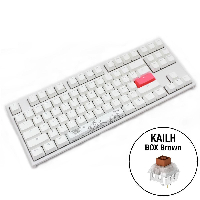 Геймърскa механична клавиатура Ducky One 2 TKL White RGB, Kailh BOX Brown