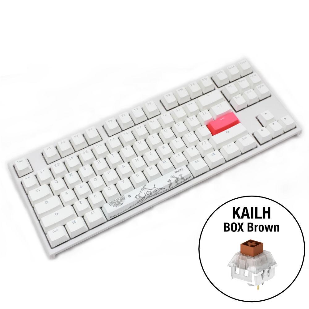 Геймърскa механична клавиатура Ducky One 2 TKL White RGB, Kailh BOX Brown