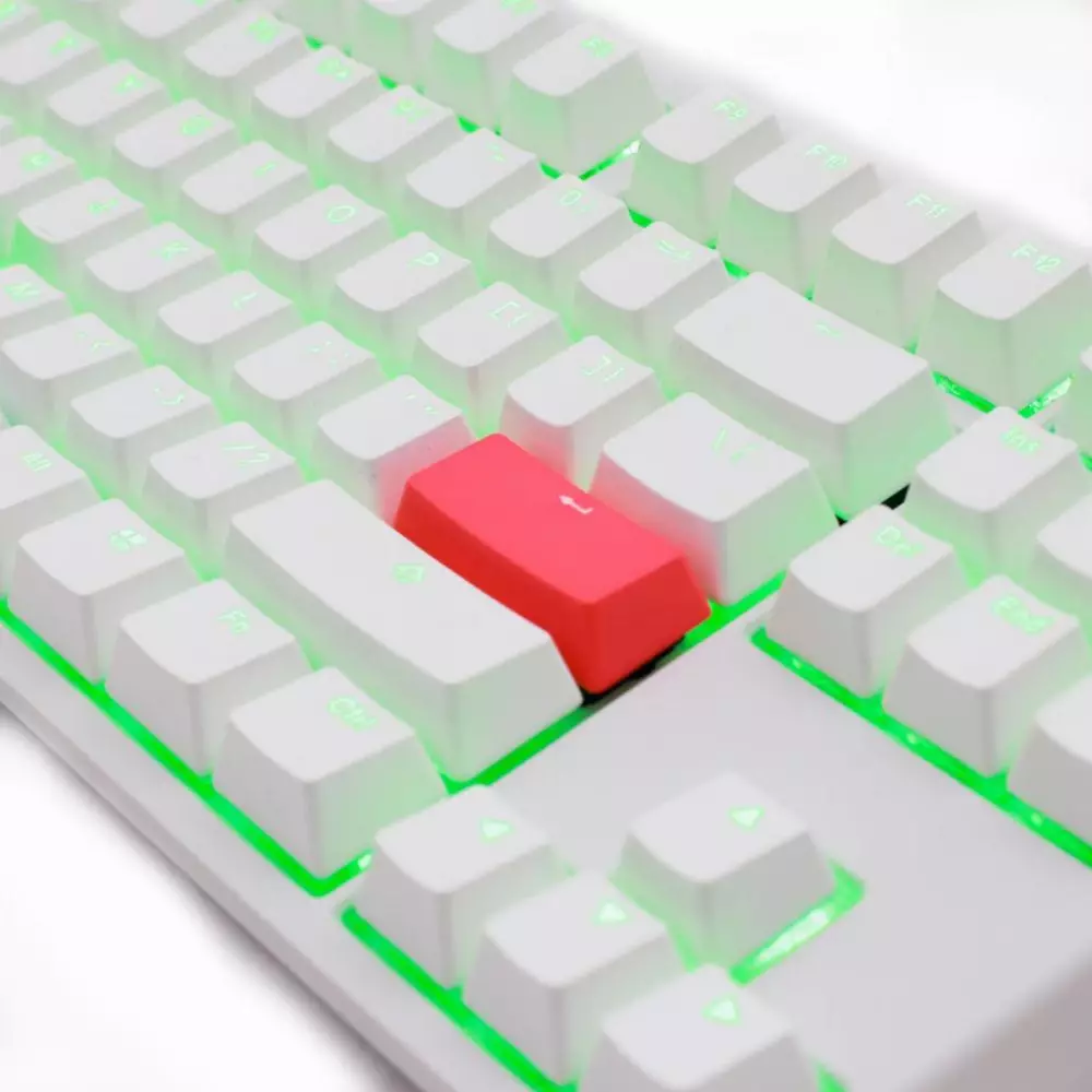 Геймърскa механична клавиатура Ducky One 2 TKL White RGB, Kailh BOX Silent Pink