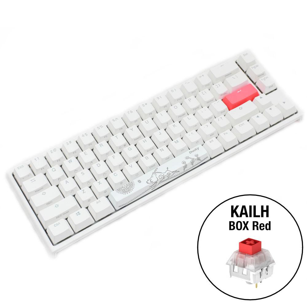 Геймърскa механична клавиатура Ducky One 2 SF White RGB, Kailh BOX Red