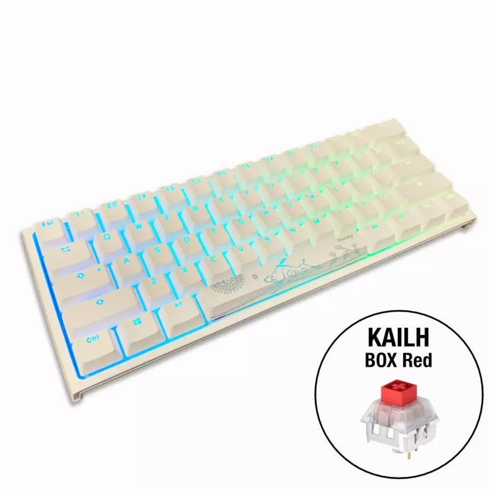 Геймърскa механична клавиатура Ducky One 2 Mini V2 White RGB, Kailh BOX Red