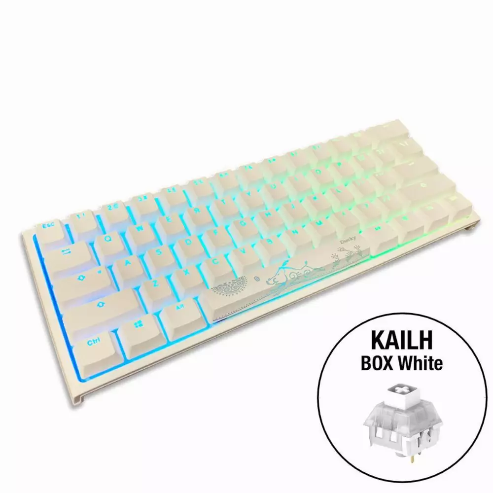 Геймърскa механична клавиатура Ducky One 2 Mini V2 White RGB, Kailh BOX White