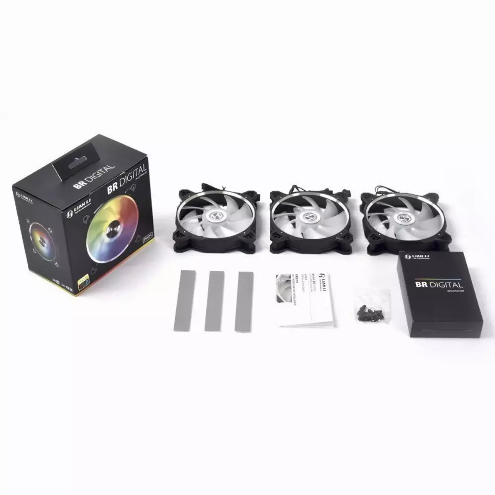 Ανεμιστήρας Lian Li Bora Digital BR120 ARGB 3 Fan Σύνολο με ενσωματωμένο ελεγκτή - Μαύρο